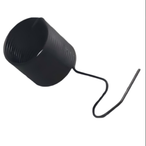 Close-up of the Zoje #10004730 replacement spring against a sewing machine backdrop, highlighting its sturdy steel coils and hook design. Perfect for industrial or heavy-duty sewing.