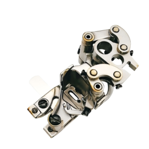 *"Close-up of the Yamato #3027092 metal presser foot, showing its high-shank design and durable construction. Compatible with industrial sewing machines for heavy fabrics."*