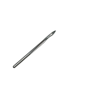 *"Close-up of Inderle IDL-309 needles showing sharp tip and chrome finish for smooth stitching."*