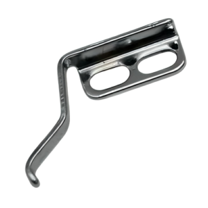 Close-up of the Juki 213-89408 clamp spring showing its steel coil design and hook ends. Includes a size reference (e.g., ruler or coin) for scale. Ideal for buyers searching for Juki industrial machine repair parts.